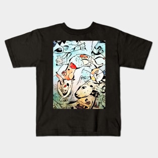 Miro meets Chagall (Blue Circus) Kids T-Shirt